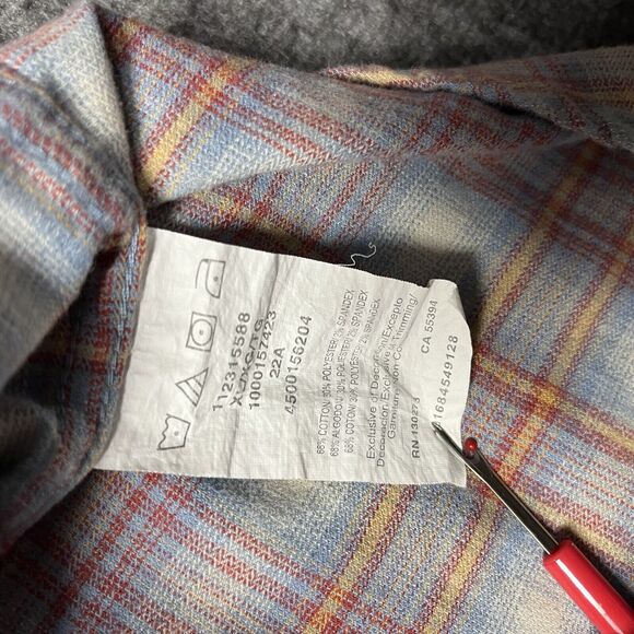 Wrangler Long Sleeve Button Down Shirt Men's XL Pink Blue Yellow Plaid - Picture 4 of 7